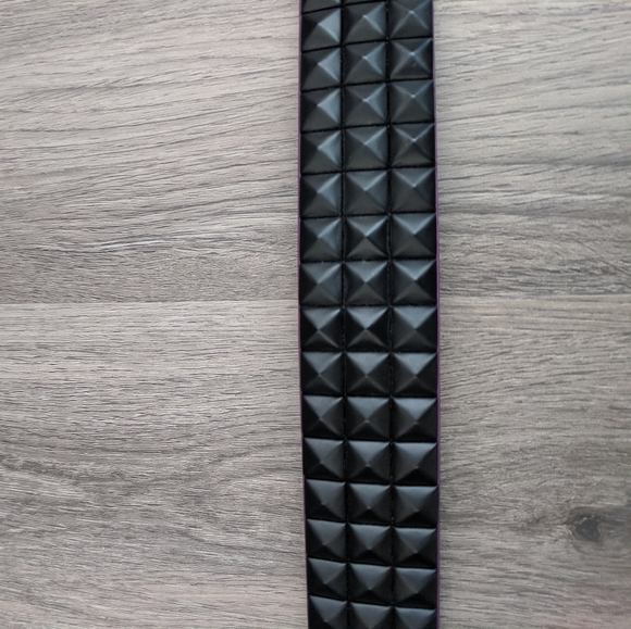 Philcos Purple Black Studded Leather Belt 34 - Picture 5 of 6